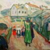 Rue du village de Kragerö - Edvard Munch - Reproductions de tableaux et peintures haut de gamme