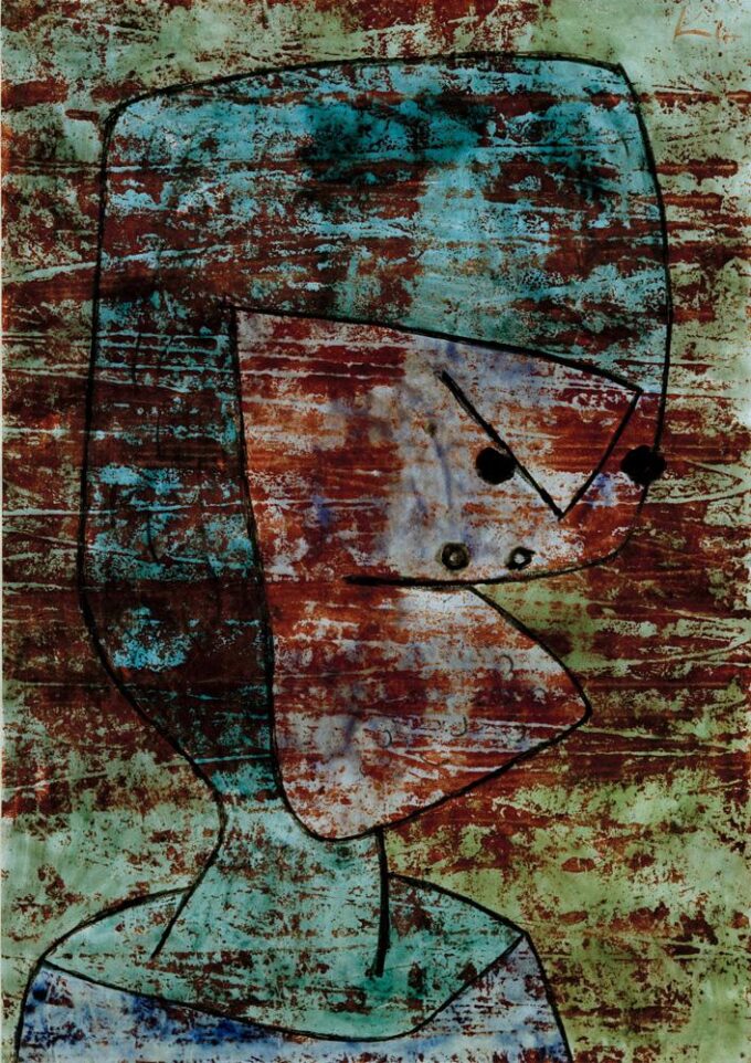 Charon, 1940 - Paul Klee. 

Translation: Charon, 1940 - Paul Klee