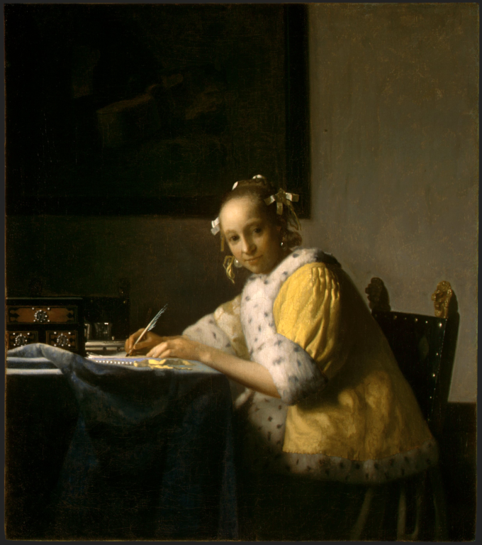 Young Woman Writing a Letter - Johannes Vermeer