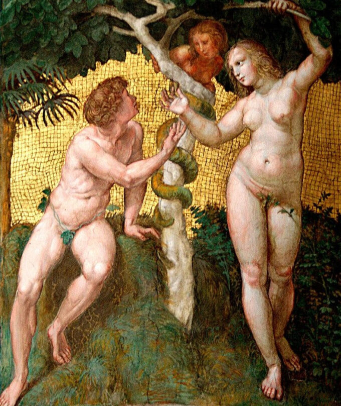 Adam et Eve - Raphaël (peintre) - Reproductions de tableaux et peintures haut de gamme