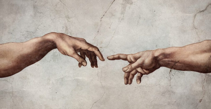 Detail of the Creation of Adam - Michelangelo