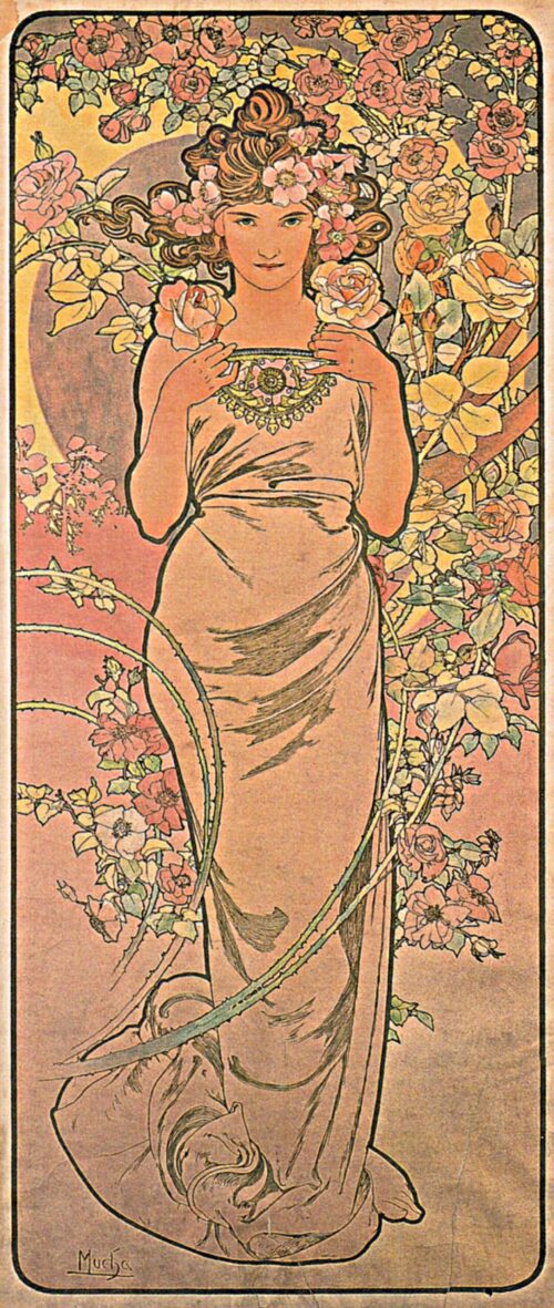 La rose - Mucha - Reproductions de tableaux et peintures haut de gamme