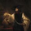 Aristote regardant le buste d'Homère - Rembrandt van Rijn - Reproductions de tableaux et peintures haut de gamme