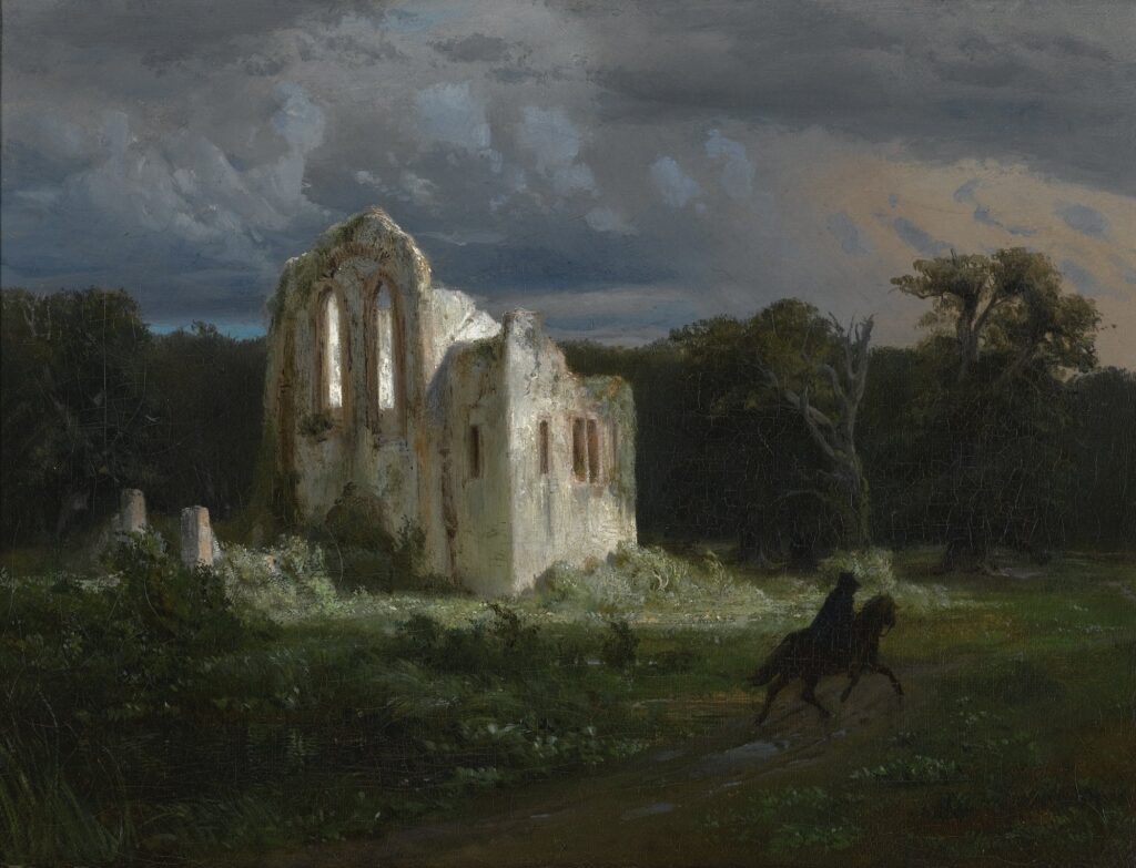 Paysage au clair de lune - Arnold Böcklin - Reproductions de tableaux et peintures haut de gamme