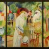 Triptyque : Grand jardin zoologique - August Macke - Reproductions de tableaux et peintures haut de gamme