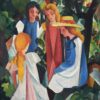 Quatre jeunes filles - August Macke - Reproductions de tableaux et peintures haut de gamme