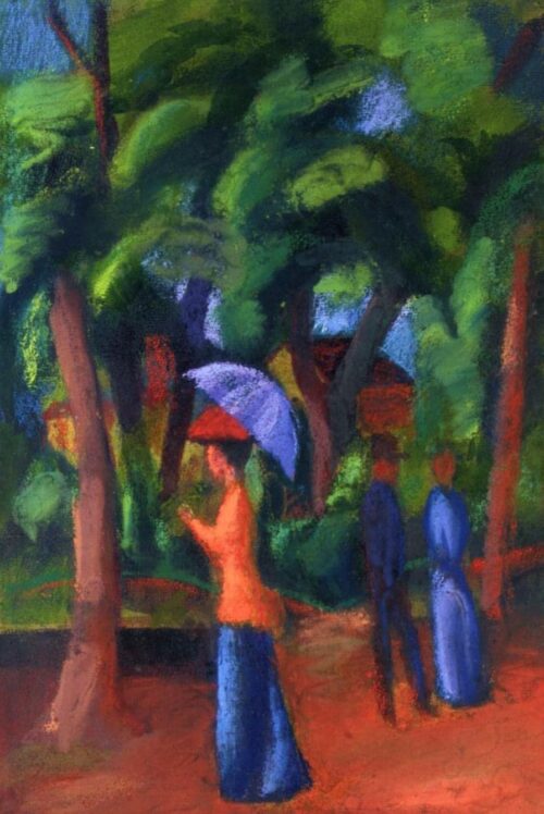 Marche dans le parc - August Macke - Reproductions de tableaux et peintures haut de gamme