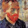 Autoportrait avec une estampe japonaise - Van Gogh - Reproductions de tableaux et peintures haut de gamme