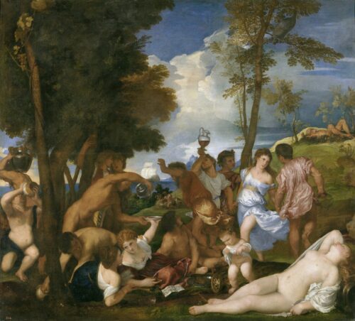 La Bacchanale des Andriens - Titien - Reproductions de tableaux et peintures haut de gamme