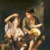 Le Mangeur de melon et de raisin - Bartolomé Esteban Murillo - Reproductions de tableaux et peintures haut de gamme