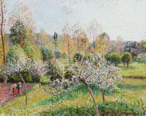 Pommiers en fleurs à Eragny - Camille Pissarro - Reproductions de tableaux et peintures haut de gamme