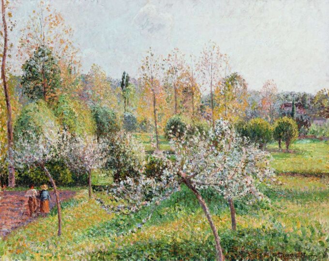 Apple Trees in Blossom at Eragny - Camille Pissarro