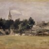 Paysage avec une église de village - Edouard Manet - Reproductions de tableaux et peintures haut de gamme