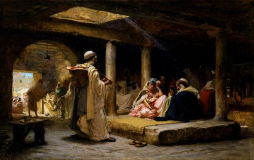 Café à Biskra, Algérie - Frederick Arthur Bridgman - Reproductions de tableaux et peintures haut de gamme