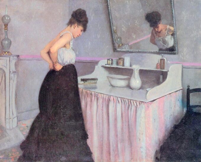 Femme à sa toilette - Caillebotte - Reproductions de tableaux et peintures haut de gamme