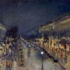 Boulevard Montmartre, Effet de nuit - Camille Pissarro - Reproductions de tableaux et peintures haut de gamme