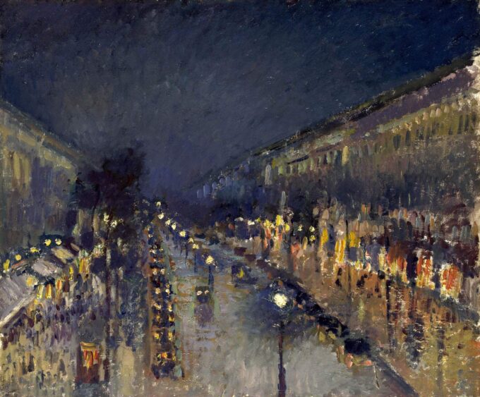 Boulevard Montmartre, Night Effect - Camille Pissarro