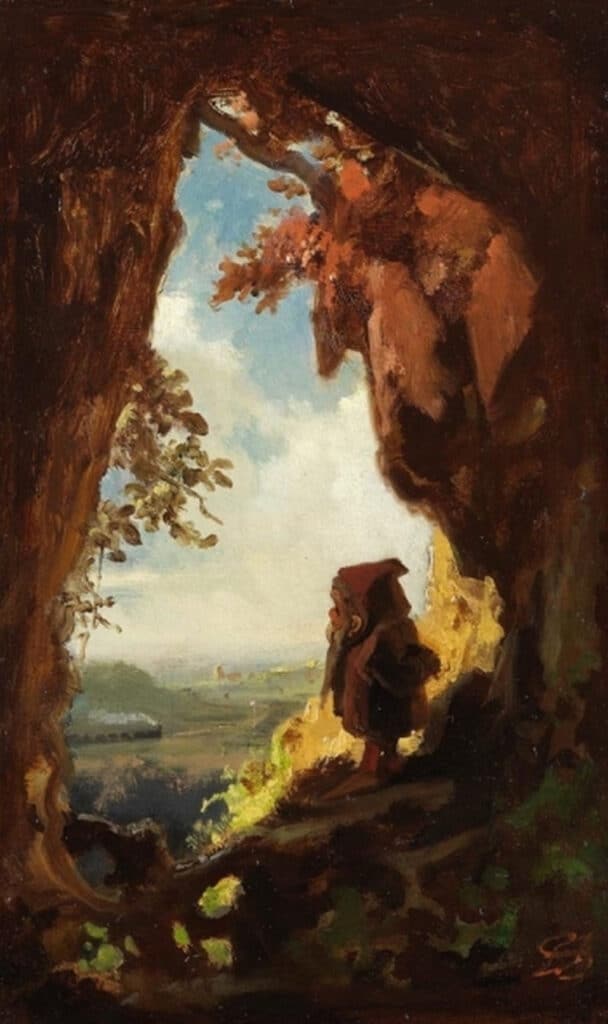 Gnome regardant le train - Carl Spitzweg - Reproductions de tableaux et peintures haut de gamme