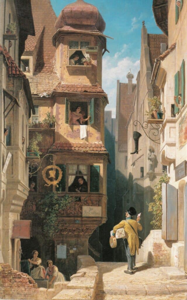 The Courier in the Rosenthal - Carl Spitzweg