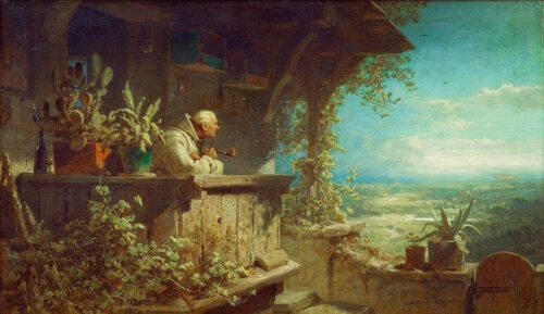 Fumée suspecte - Carl Spitzweg - Reproductions de tableaux et peintures haut de gamme