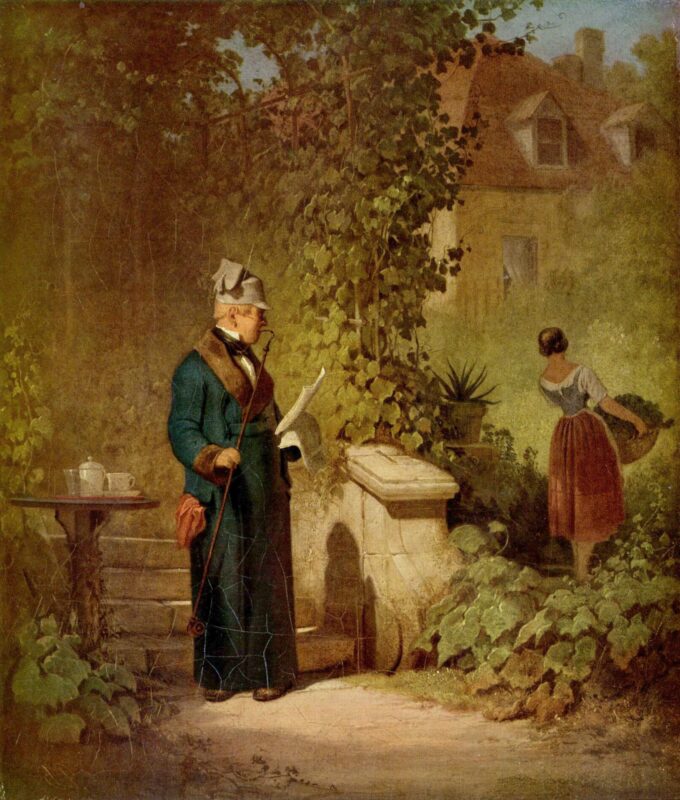 Newspaper Reader in the Garden - Carl Spitzweg