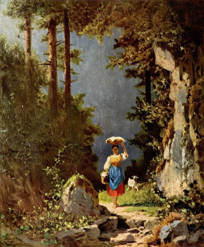 Girl with a Goat - Carl Spitzweg