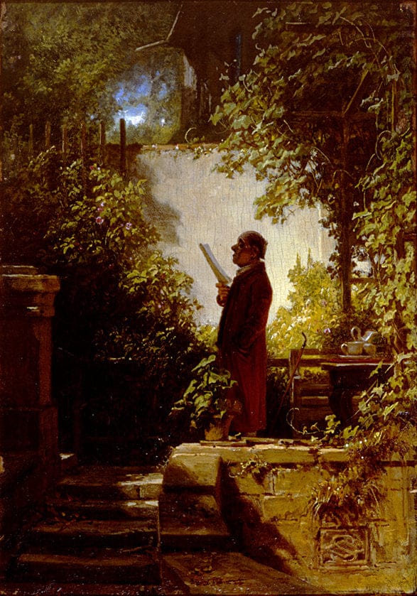 The Newspaper Reader in the Family Garden - Carl Spitzweg