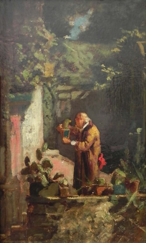 Le Prêtre comme amateur de cactus - Carl Spitzweg - Reproductions de tableaux et peintures haut de gamme