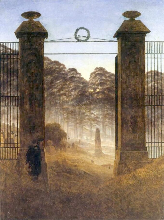 The Entrance to the Cemetery - Caspar David Friedrich