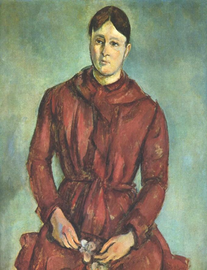 Portrait of Madame Cezanne in a Red Dress - Paul Cézanne