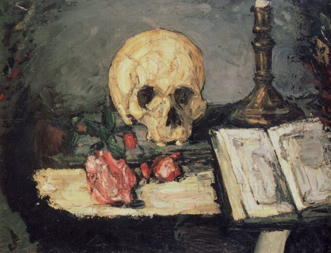 Skull and Candlestick - Paul Cézanne