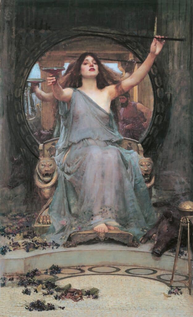 Circé offrant la coupe à Ulysse - John William Waterhouse - Reproductions de tableaux et peintures haut de gamme