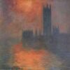 Le Parlement, coucher de soleil (W 1607) - Claude Monet - Reproductions de tableaux et peintures haut de gamme