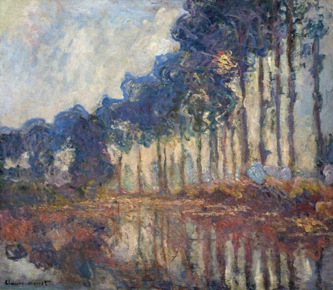 The Poplars, Autumn - Claude Monet