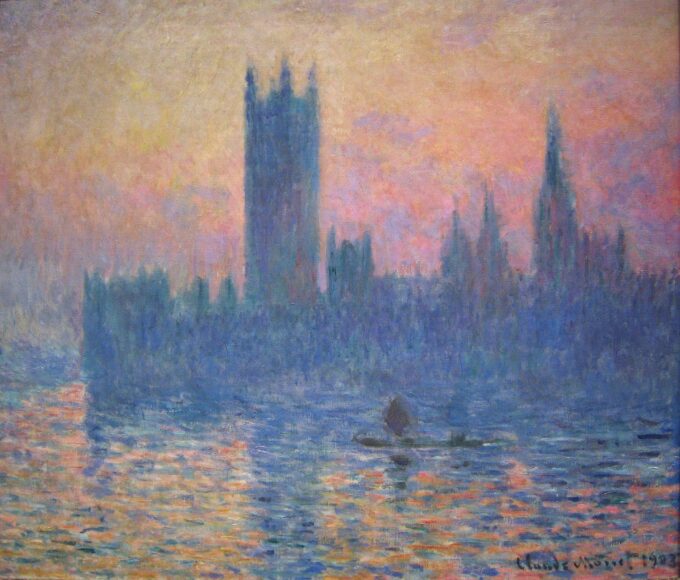 The Parliament of London, Sunset (W 1598) - Claude Monet