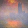 Londres, le Parlement. Trouée de soleil dans le brouillard (W 1610) - Claude Monet - Reproductions de tableaux et peintures haut de gamme