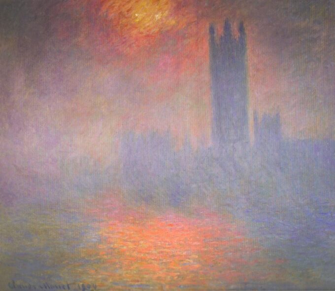 London, Parliament. Sunlight in the Fog (W 1610) - Claude Monet Oil Painting Reproduction