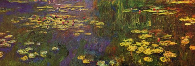 Detail of Monet's Water Lilies at the Orangerie Museum in Paris - Claude Monet