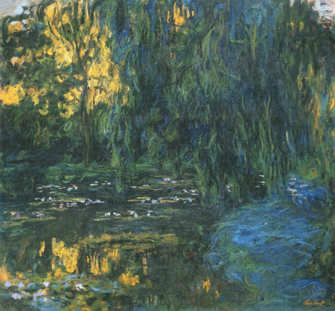 View of the Water Lilies Pond with Willow - Claude Monet