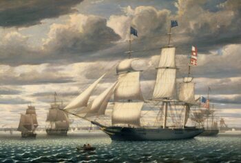 Le bateau clipper " Southern Cross " quittant le port de Boston, 1851 - Fitz Henry Lane - Reproductions de tableaux et peintures haut de gamme