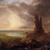 Paysage romantique avec tour en ruine - Thomas Cole - Reproductions de tableaux et peintures haut de gamme