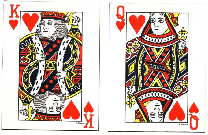 King and Queen of Hearts - 30 X 40 cm x2