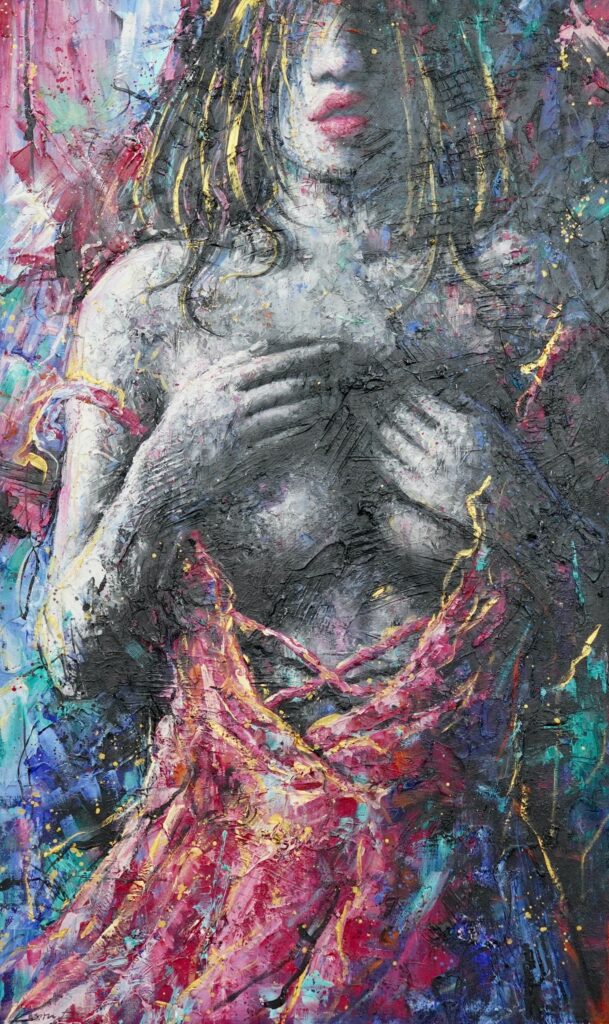 Woman in Pink Dress - 60 X 100 cm