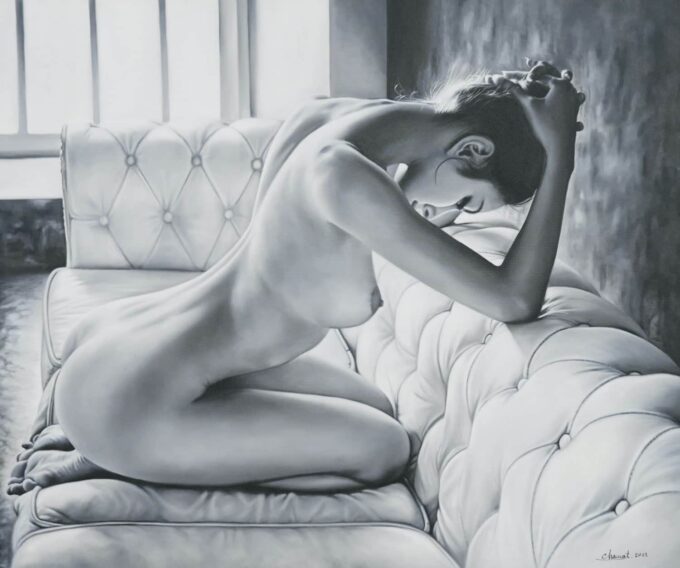 Nude woman on a couch - 120 X 100 cm