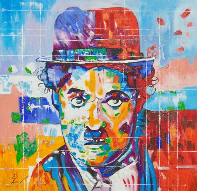 Charlie Chaplin Le Pop Art - 57 X 55 cm - Reproductions de tableaux et peintures haut de gamme