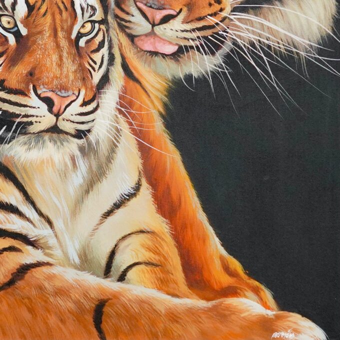 Couple de tigres - 60 X 80 cm - Reproductions de tableaux et peintures haut de gamme