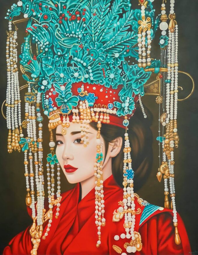 The princess with the blue crown - 120 X 150 cm