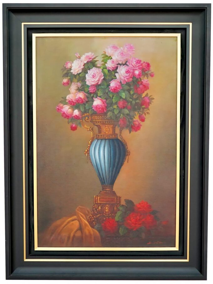 Flowers in an antique vase - 60 x 90 cm