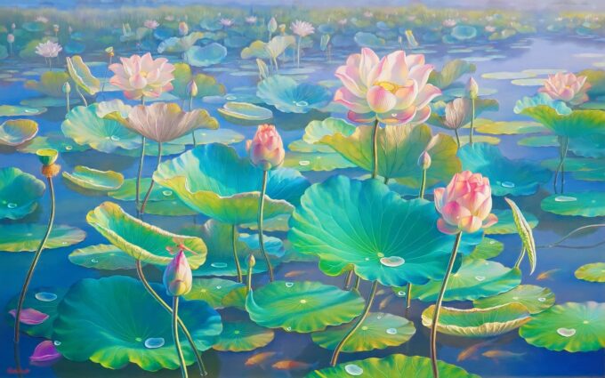 The Water Lilies II - 160 x 100 cm