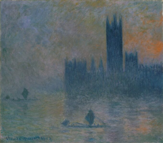 London, the Parliament (Fog Effect) (W 1609) - Claude Monet Oil Painting Reproduction